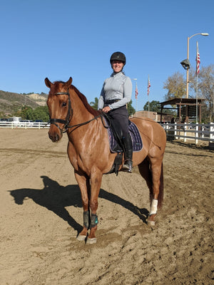 dressage rider Alyssa Ohlig with her senior horse